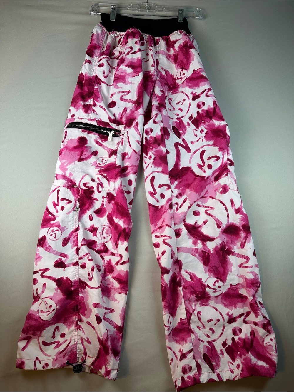 Zumba Fitness Active Pants Pink Tie-Dye Waistband Pockets